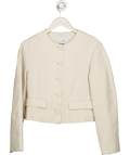 MANGO Cream Linen - blend Jacket With Buttons UK XS - Reliked