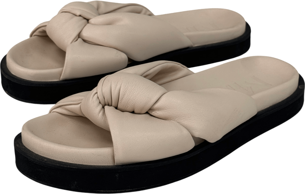 MANGO Cream Padded Knot Footbed Sandal UK 5 EU 38 👠 - Reliked