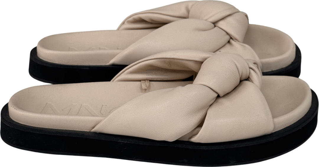 MANGO Cream Padded Knot Footbed Sandal UK 5 EU 38 👠 - Reliked