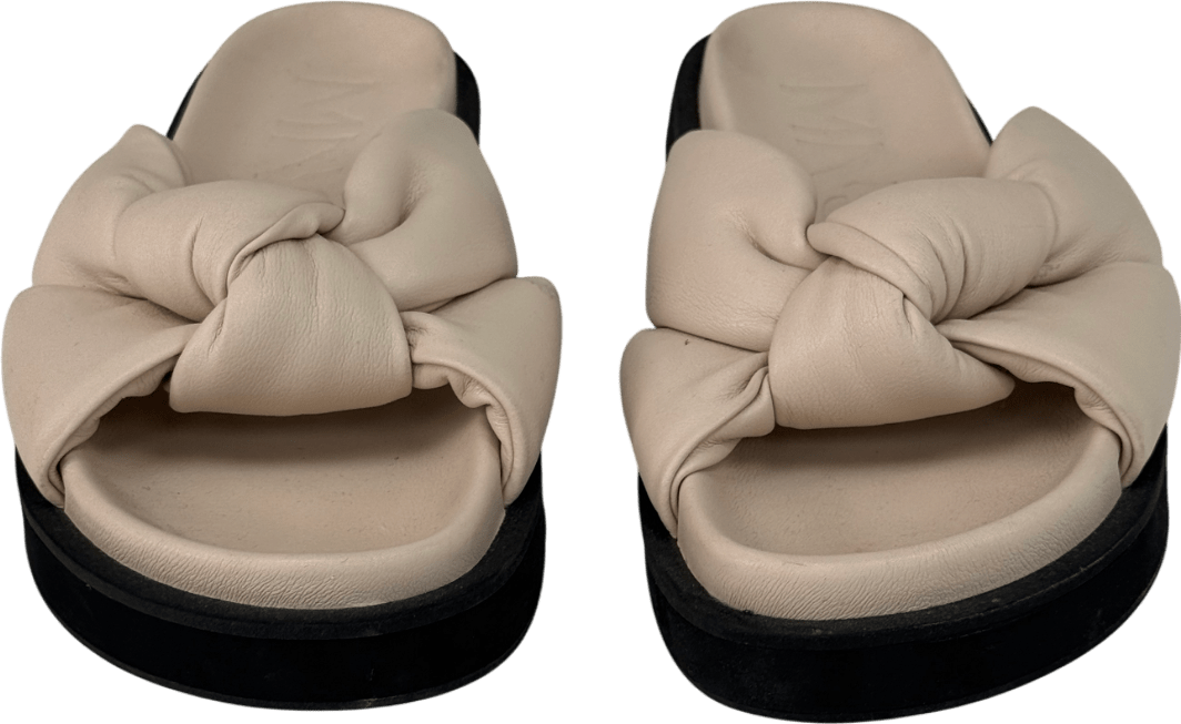 MANGO Cream Padded Knot Footbed Sandal UK 5 EU 38 👠 - Reliked