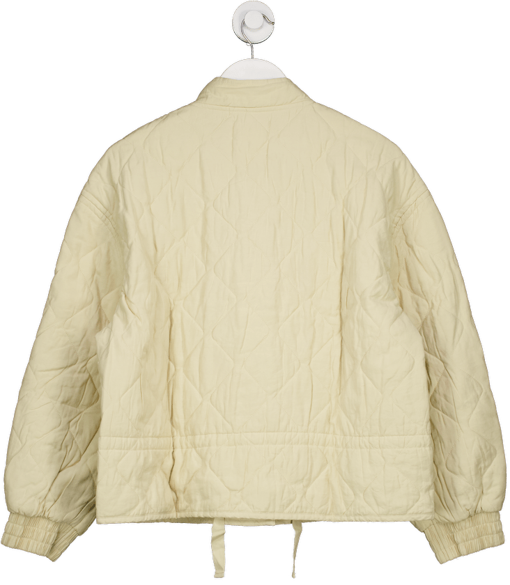 MANGO Cream Quilted Bomber Jacket UK L - Reliked