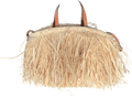 MANGO Cream Raffia Tassel Bag In Natural - Reliked