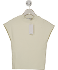MANGO Cream Short - sleeved Fine - knit Sweater UK XS - Reliked