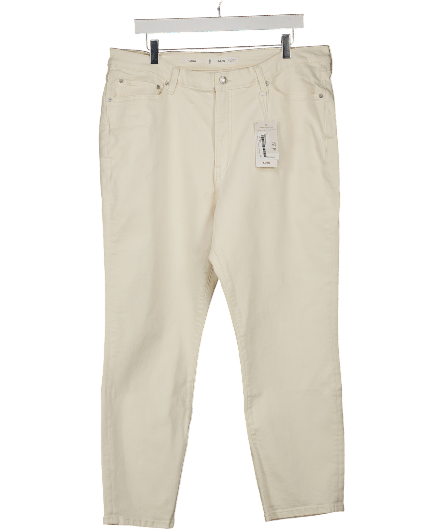 MANGO Cream Slim Cropped Jeans UK 18 - Reliked