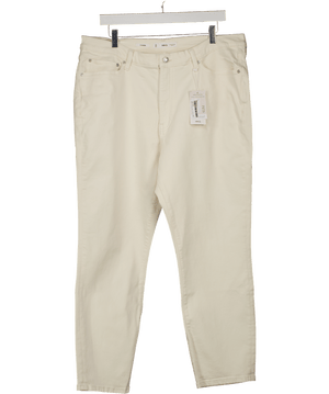 MANGO Cream Slim Cropped Jeans UK 18