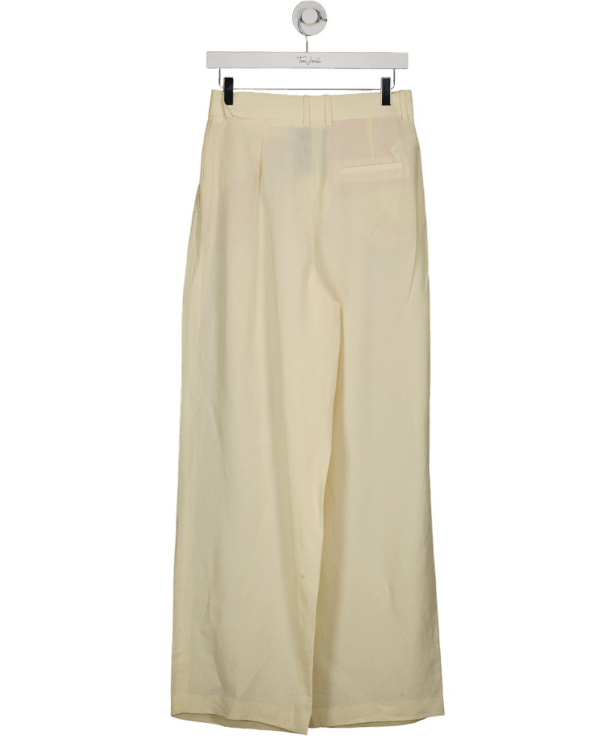 MANGO Cream Straight Mid - rise Suit Trousers UK 6 - Reliked