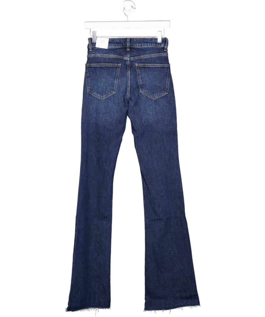 MANGO Dark Blue Fiona Flared Mid - rise Jeans UK 8 - Reliked