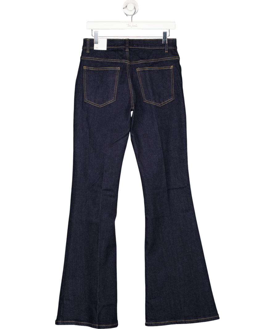 MANGO Dark Blue Violet Flared High Rise Jeans UK 10 - Reliked