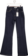 MANGO Dark Blue Violet Flared High Rise Jeans UK 10 - Reliked