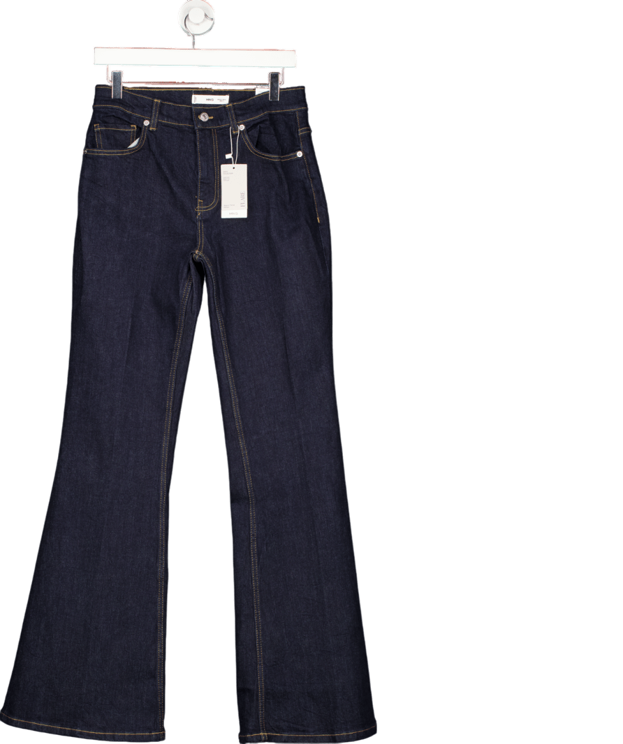 MANGO Dark Blue Violet Flared High - rise Jeans UK 8 - Reliked