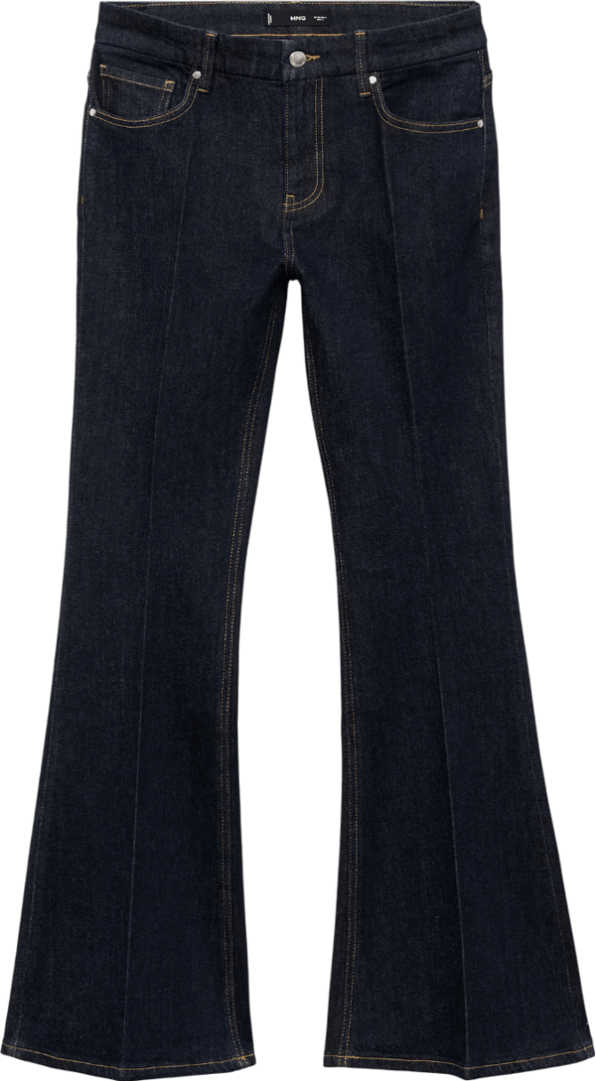 MANGO Dark Blue Violet Flared High - rise Jeans UK 8 - Reliked