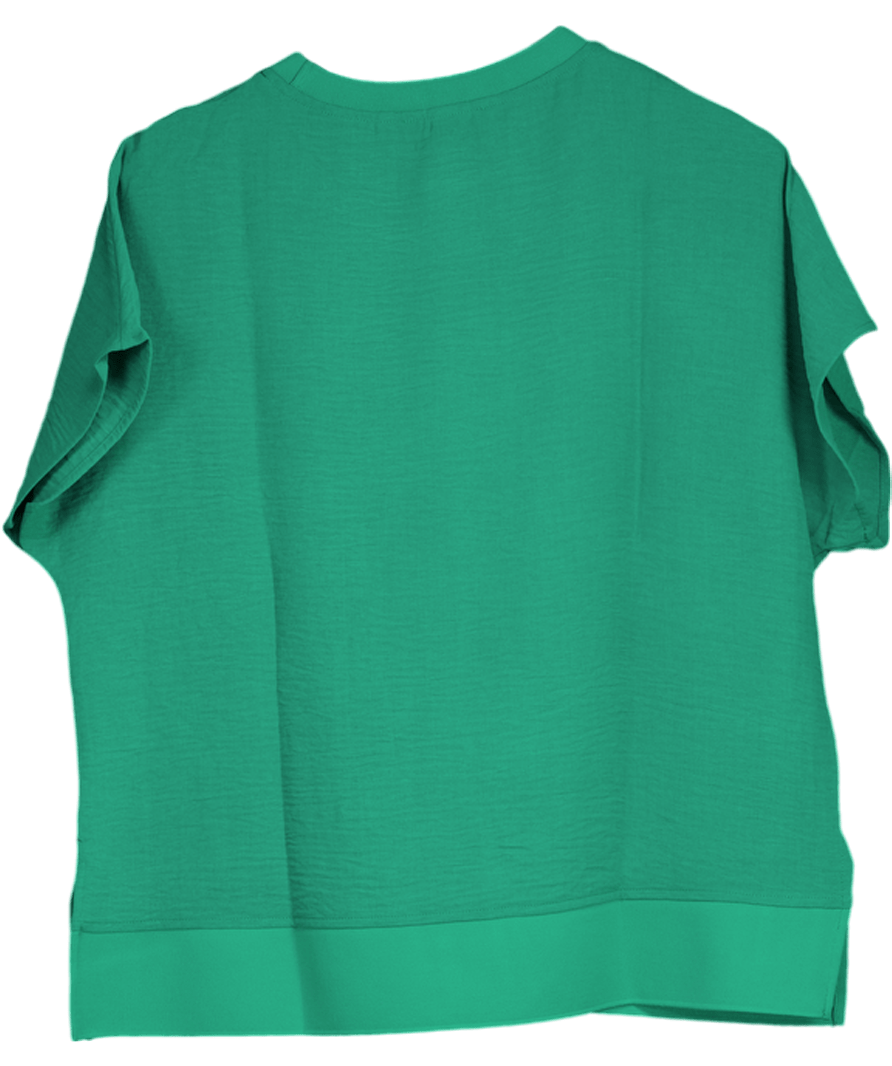MANGO Green Fluid Short - sleeve T-shirt UK M - Reliked