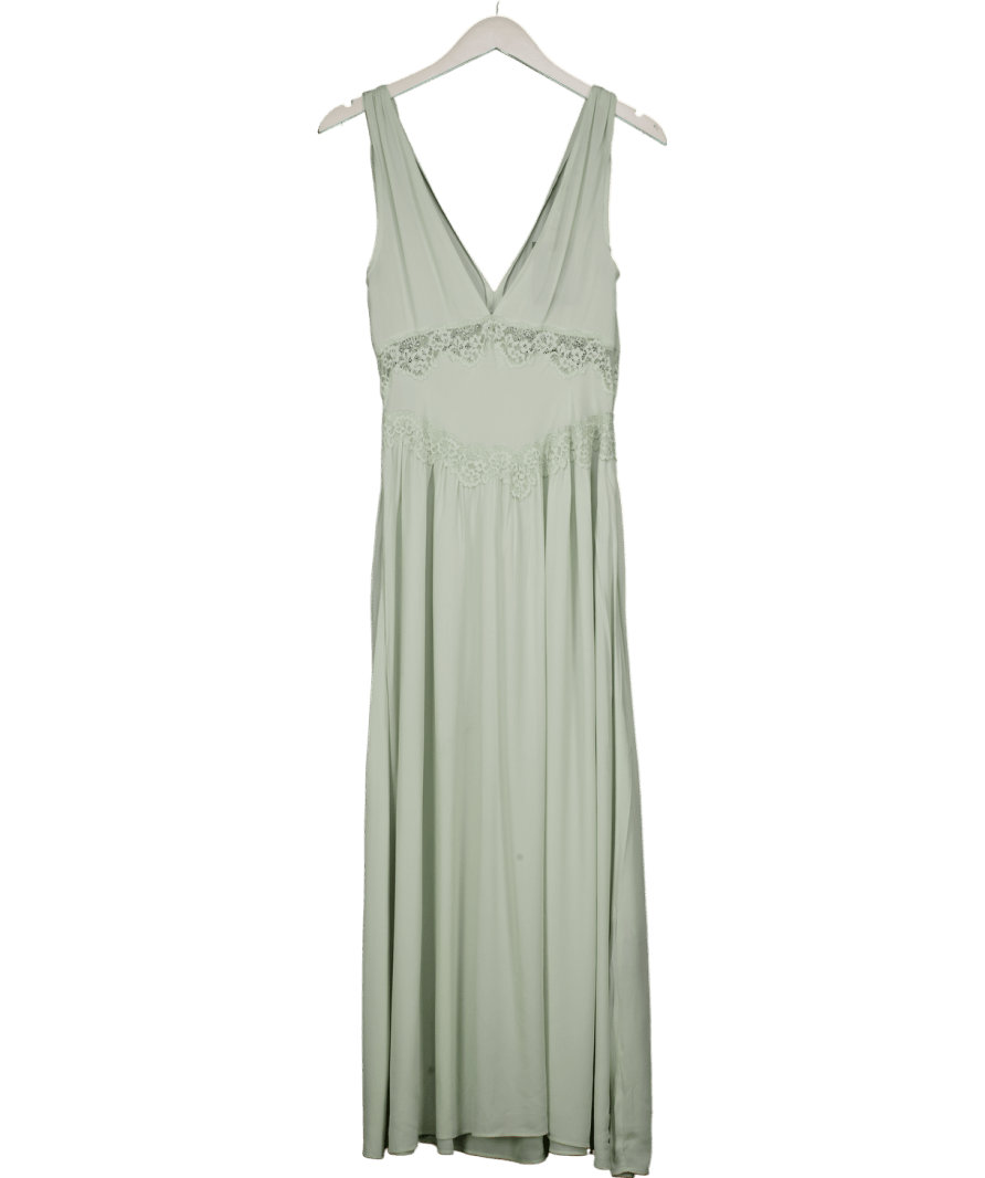 MANGO Green Lace Camisole Dress UK S - Reliked