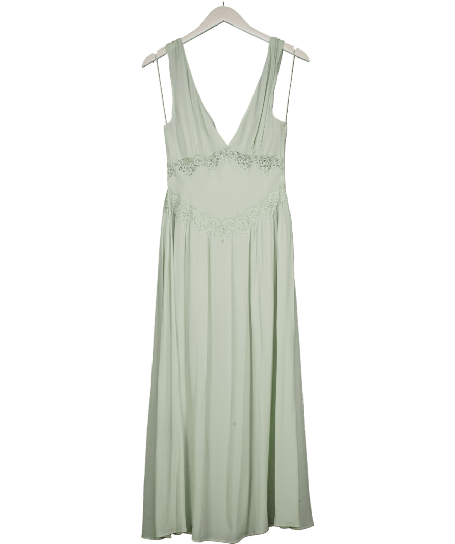 MANGO Green Lace Camisole Dress UK S - Reliked