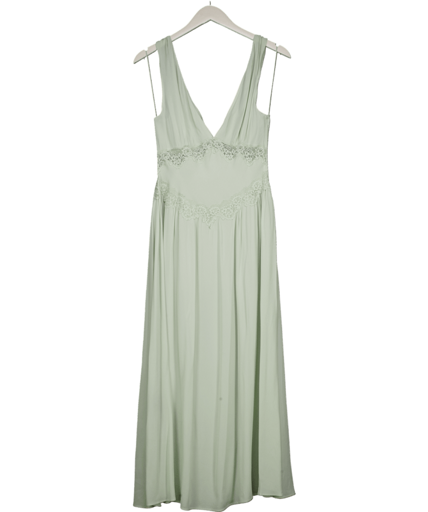 MANGO Green Lace Camisole Dress UK S