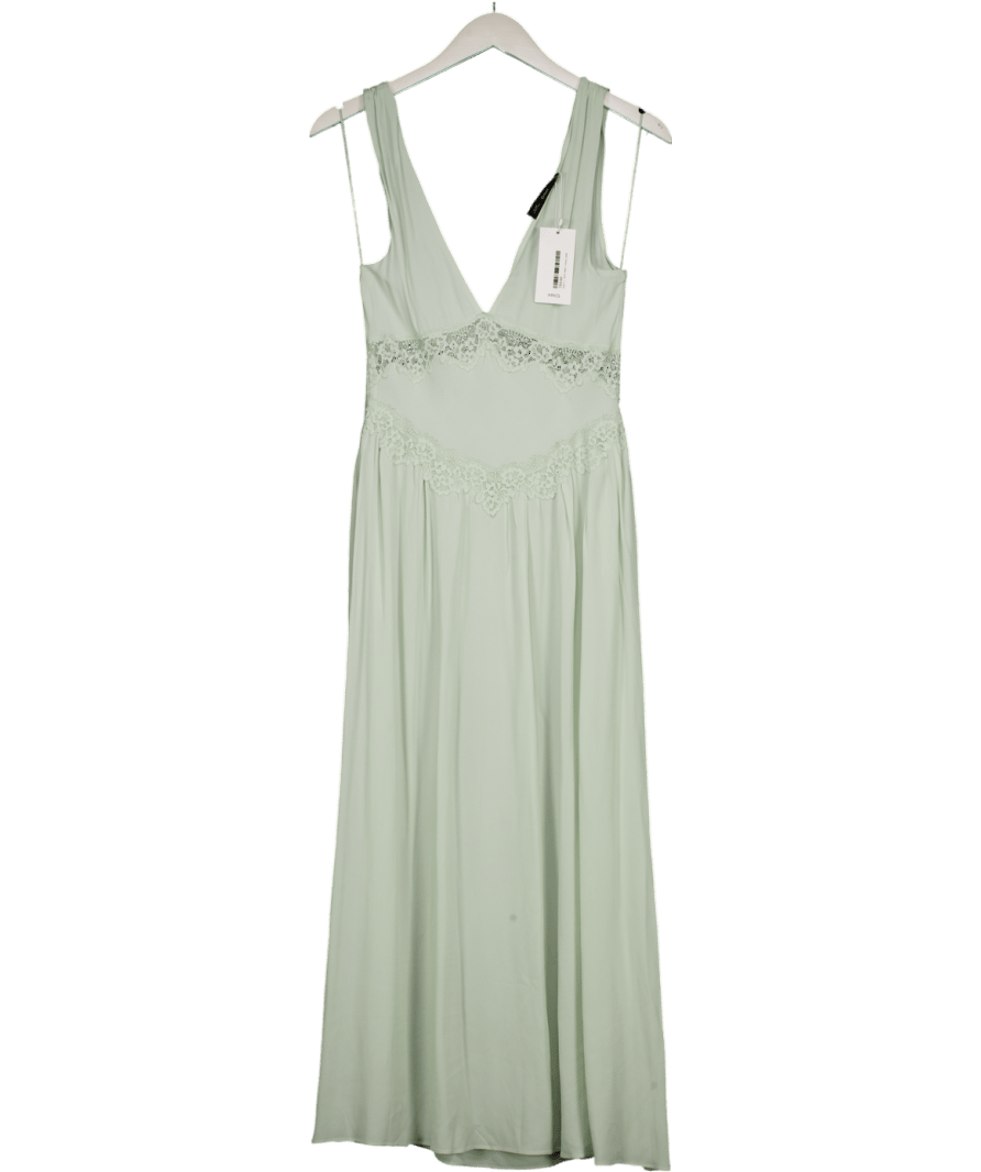 MANGO Green Lace Camisole Dress UK S - Reliked