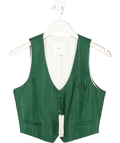 MANGO Green Pinstriped Suit Waistcoat Top UK S - Reliked