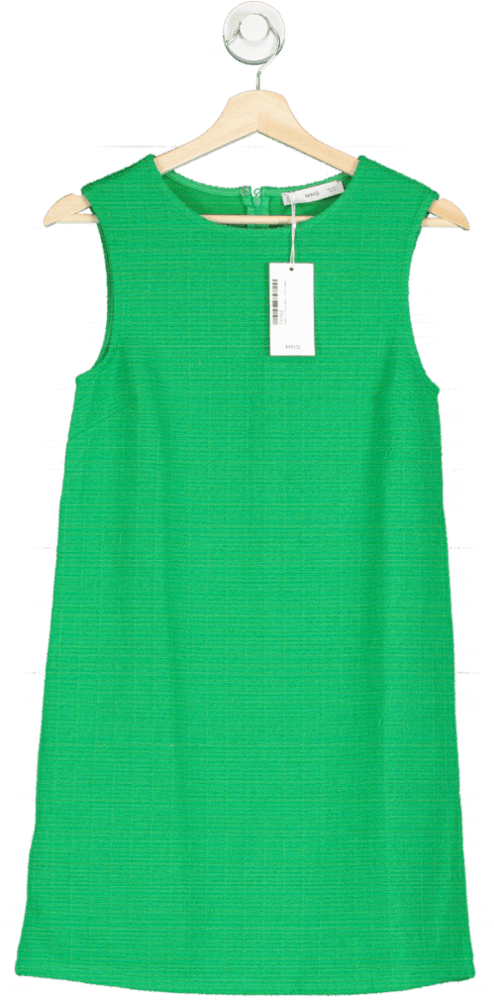 Mango Green Sleeveless Shift Dress UK 8 - Reliked