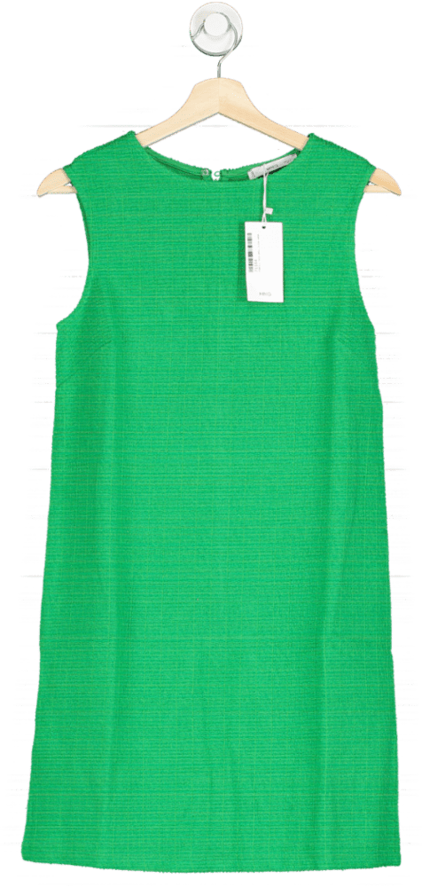 Mango Green Sleeveless Textured Mini Dress UK 10 - Reliked