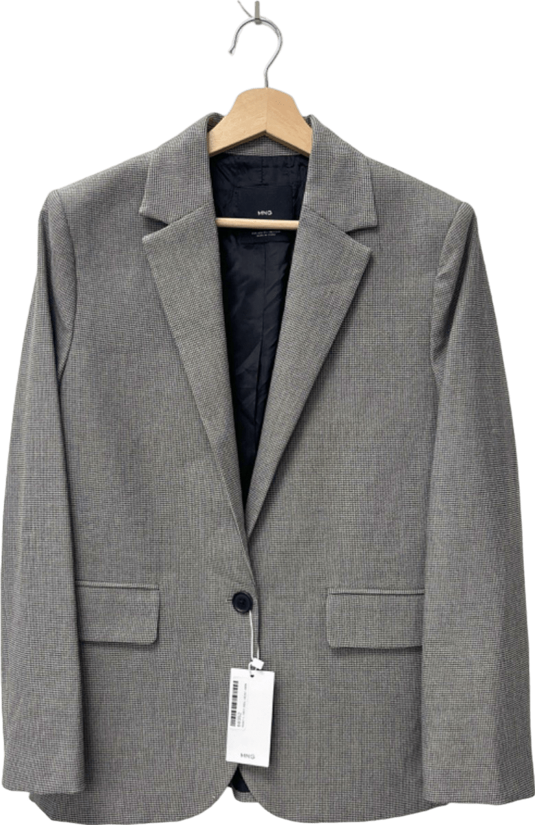 Mango Grey Checked Blazer XS - Reliked