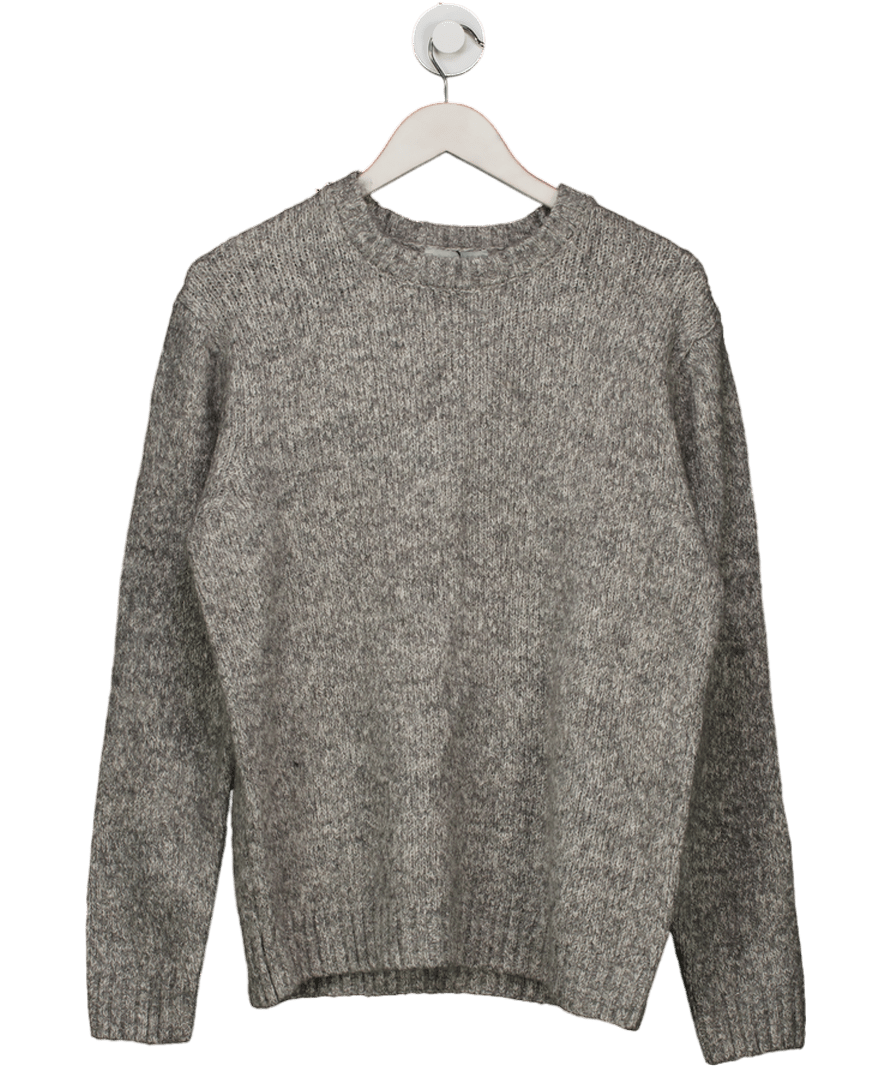 MANGO Grey Exclusive Cotton And Wool Blend Jumper UK L - Reliked