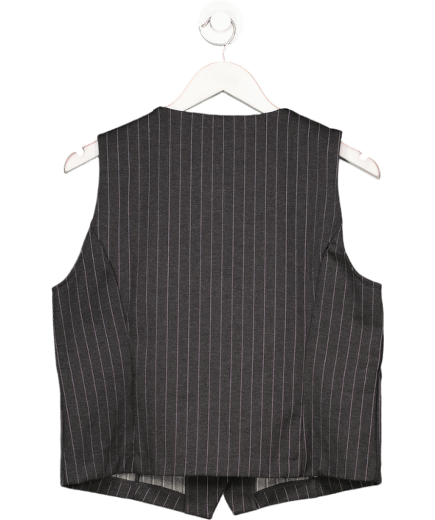 MANGO Grey Pinstripe Roma Knitted Gilet Top UK XXL - Reliked