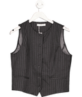 MANGO Grey Pinstripe Roma Knitted Gilet Top UK XXL - Reliked