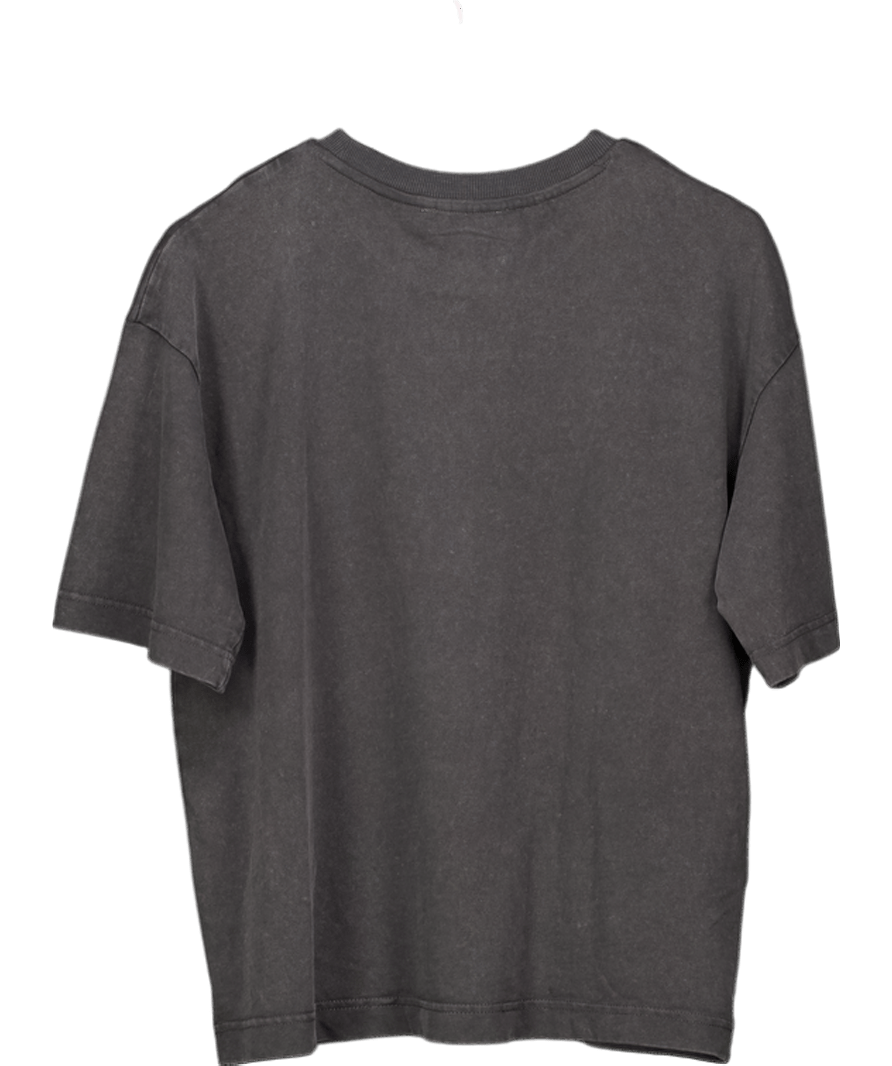 MANGO Grey Wash Oversized Organic Cotton Heavyweight T-shirt UK S - Reliked