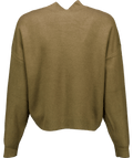 MANGO Khaki Green High Neck Zip Detail Jumper UK S - Reliked