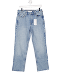 MANGO Light Blue Blanca Straight - fit Cropped Jeans UK 10 - Reliked