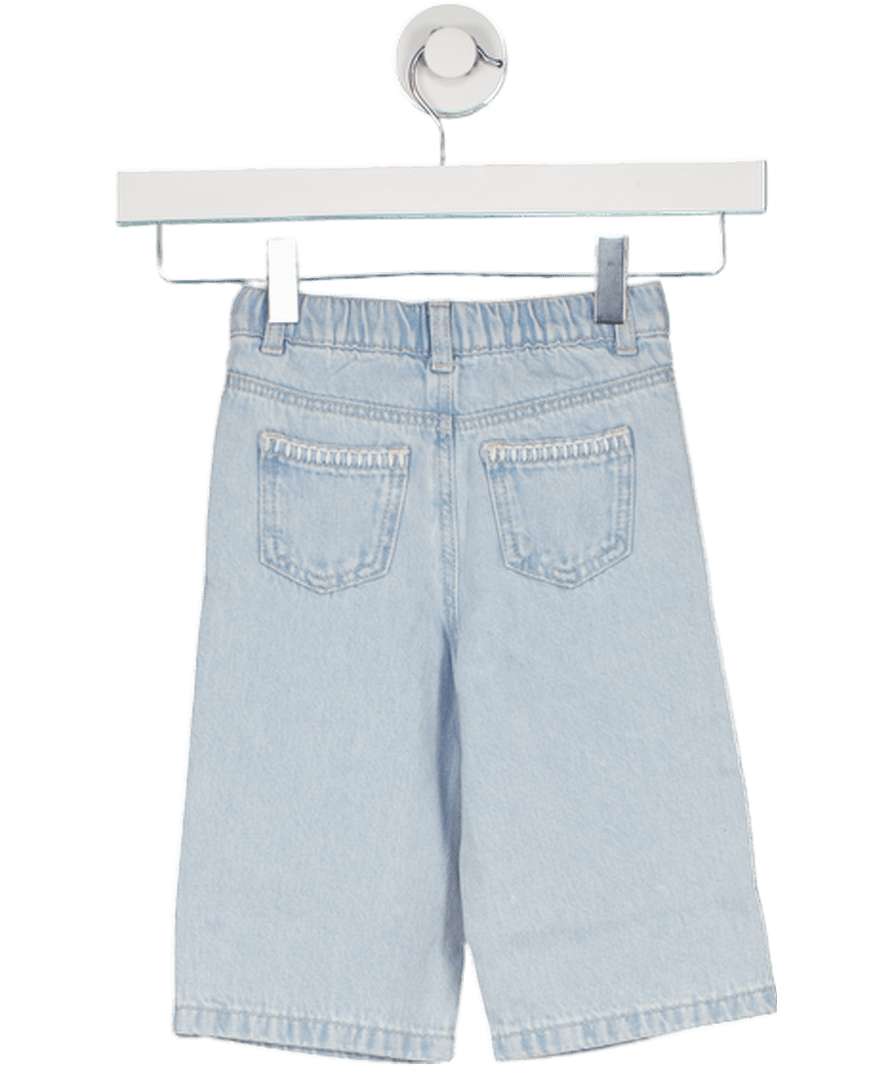 MANGO Light Blue Embroidered Culotte Jeans 9 - 12 Months - Reliked