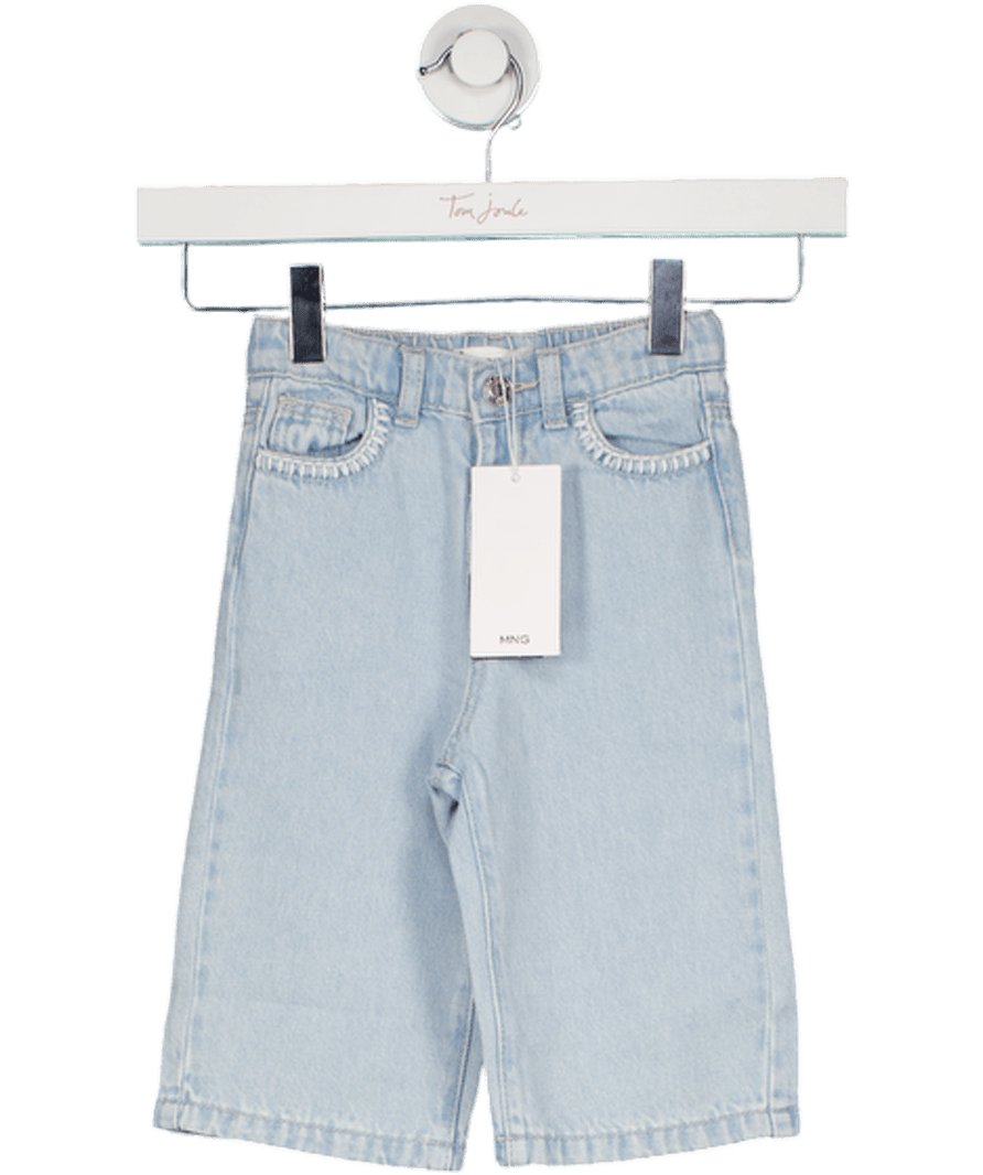 MANGO Light Blue Embroidered Culotte Jeans 9 - 12 Months - Reliked