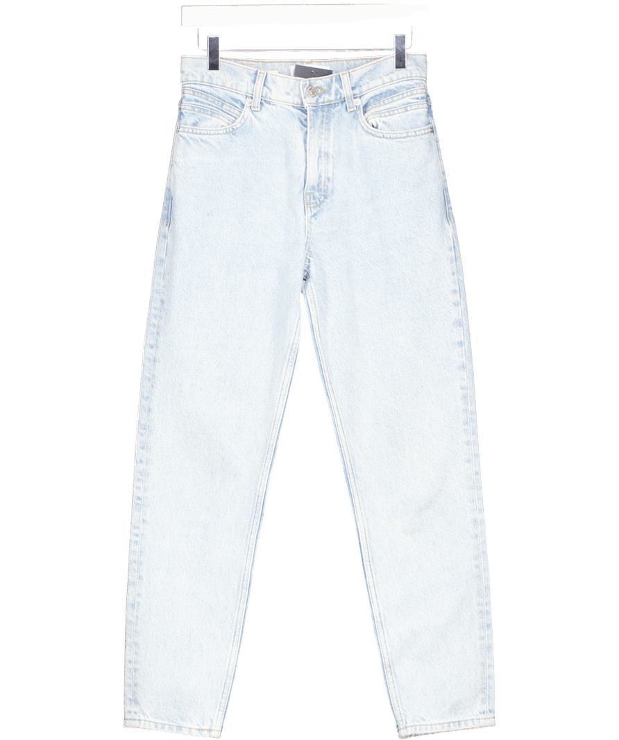 MANGO Light Blue High Waist Mom Jeans UK 6 - Reliked