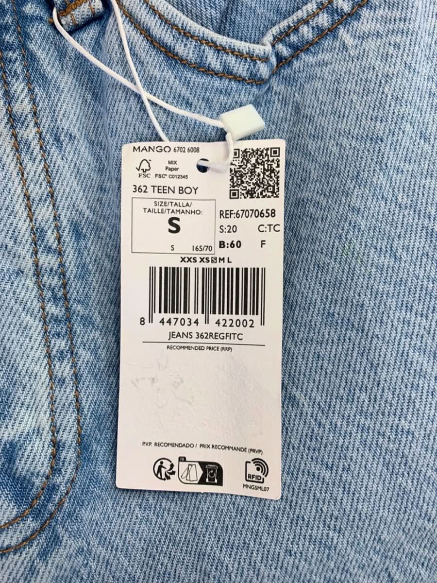 Mango Light Blue Teen Boy Jeans S - Reliked