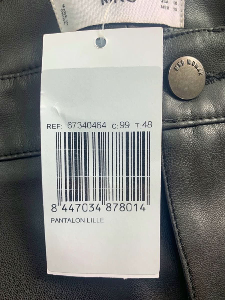 MANGO Lille Leather - effect straight trousers UK 20 - Reliked