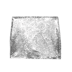 MANGO Metallic Silver Sequin Mini Skirt UK XL