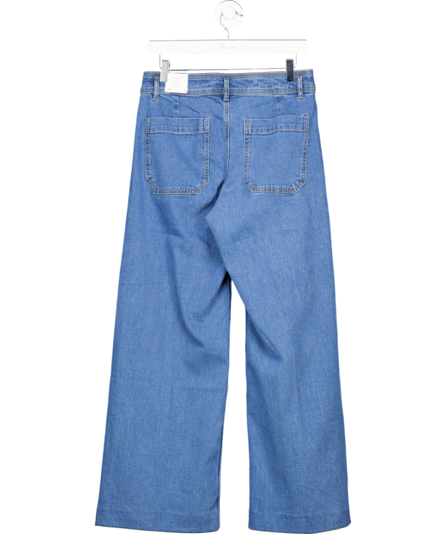 MANGO Mid Blue Wide - leg Jeans With Pockets UK 10 - Reliked