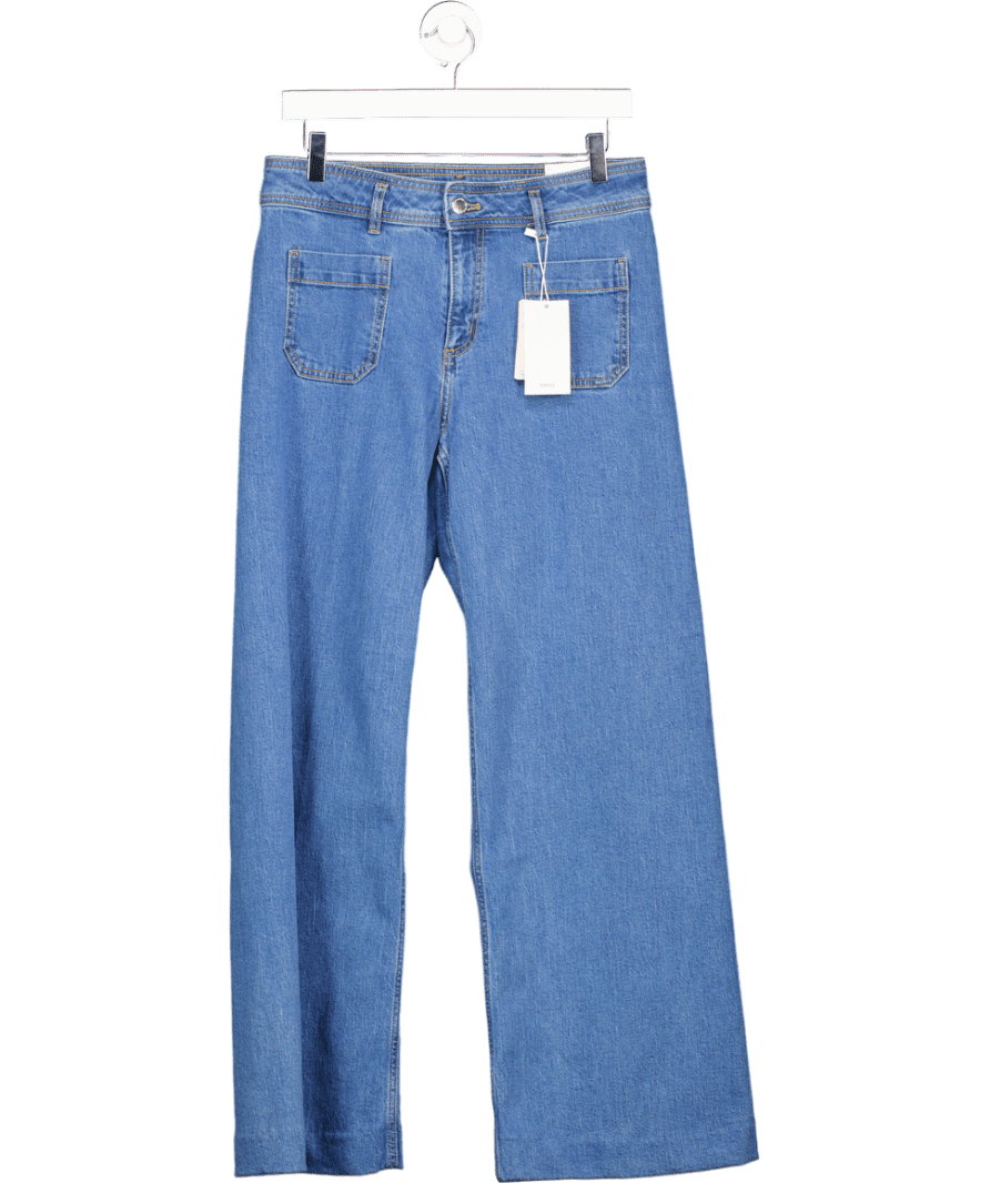 MANGO Mid Blue Wide - leg Jeans With Pockets UK 10 - Reliked