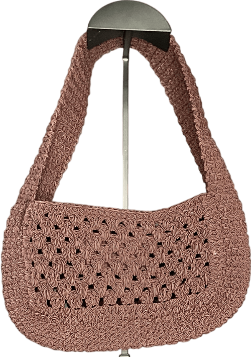 MANGO Mini Shoulder Crochet Bag In Dark Brown - Reliked