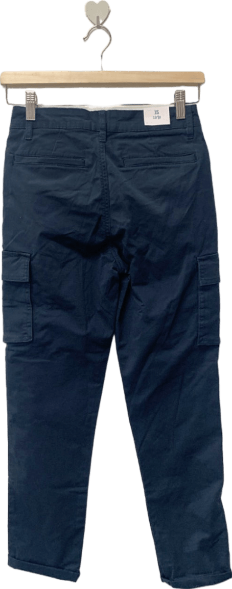 Mango Navy Blue Cargo Trousers XS - Reliked