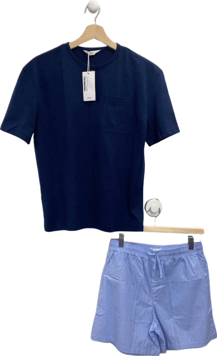 Mango Navy Pyjama Set Boys UK Age 13 - 14 - Reliked