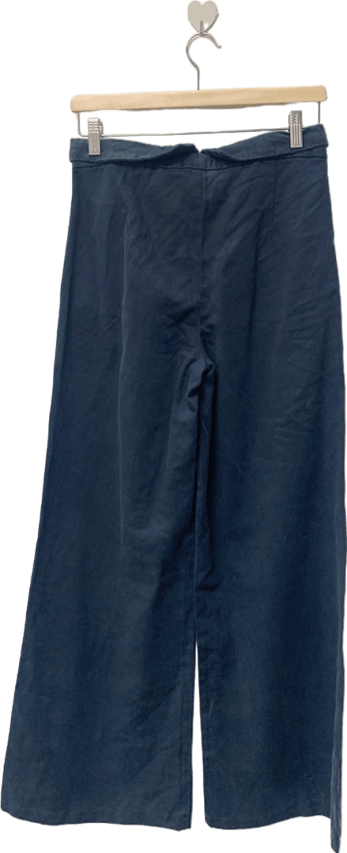 MANGO Navy Wide - Leg Trousers Uk L - Reliked
