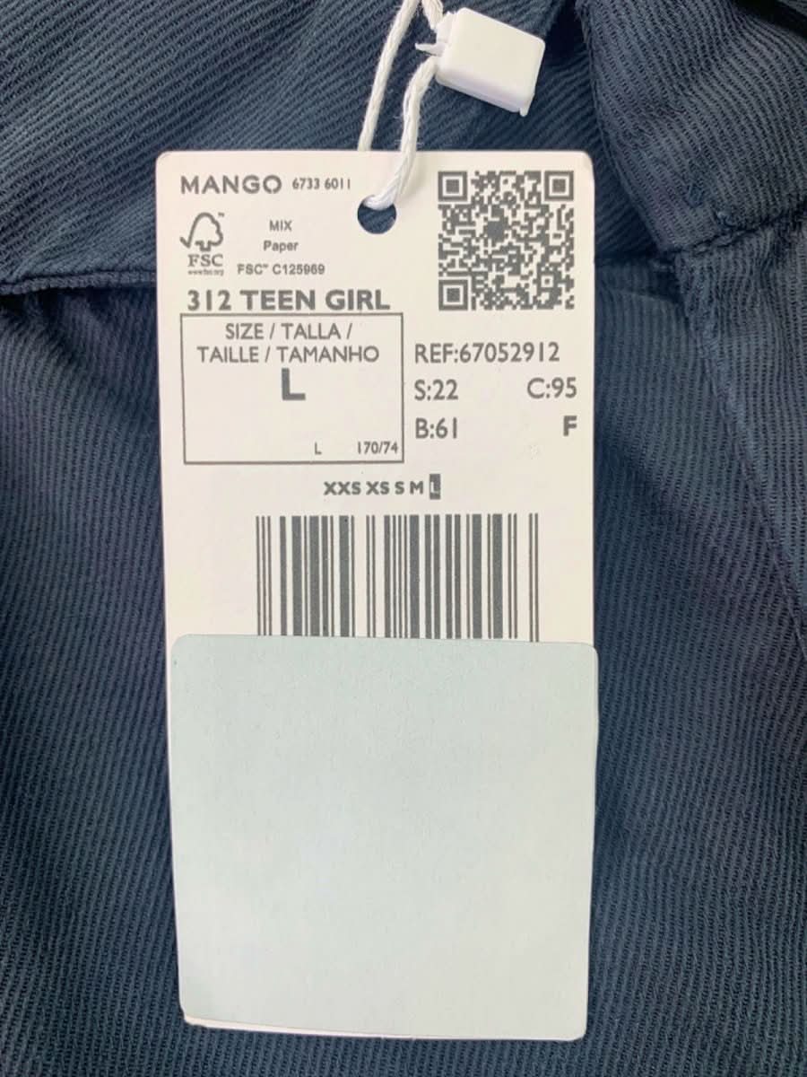 MANGO Navy Wide - Leg Trousers Uk L - Reliked