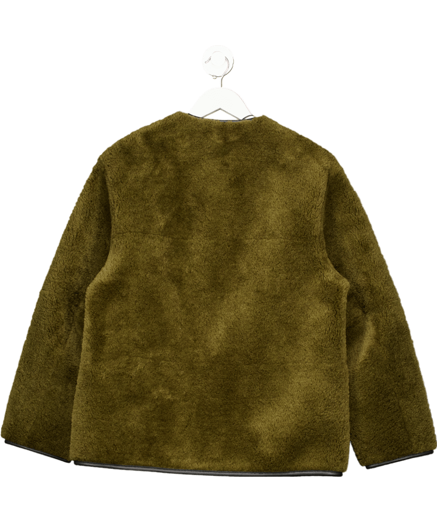MANGO Olive Green Faux Shearling Jacket UK L - Reliked