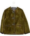 MANGO Olive Green Faux Shearling Jacket UK L - Reliked