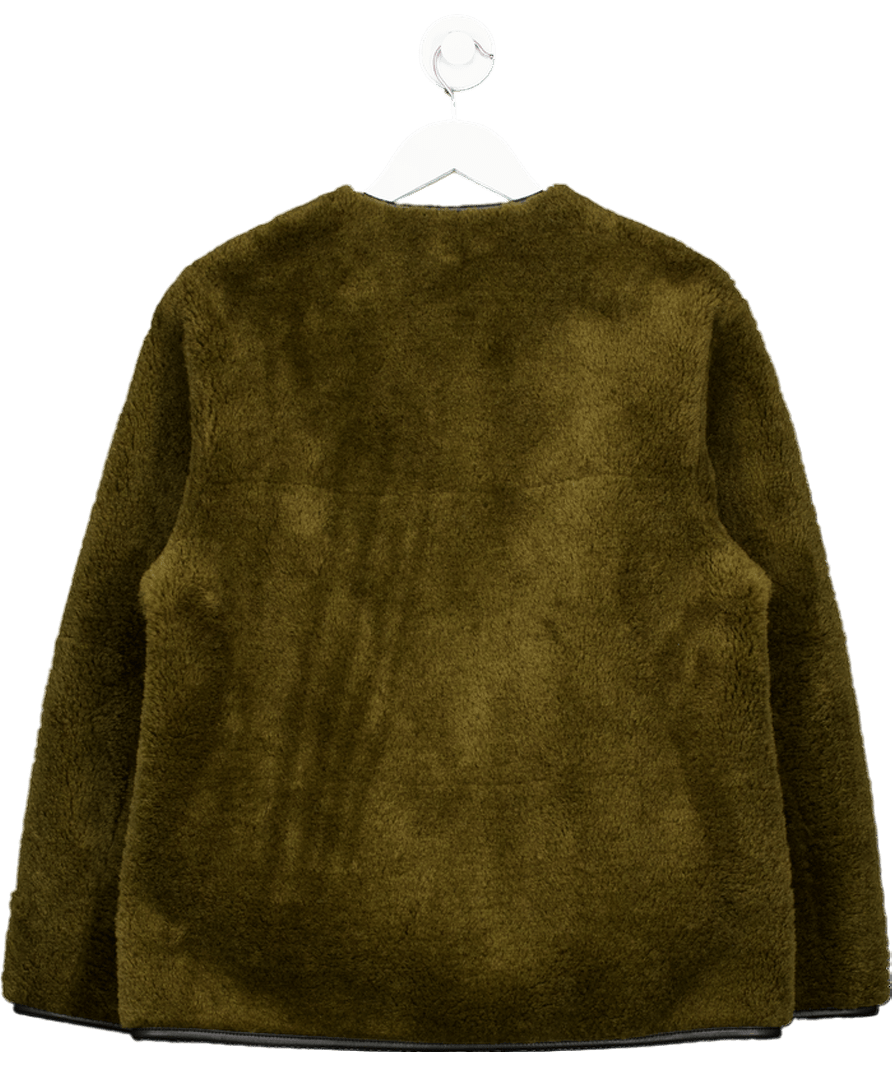 MANGO Olive Green Faux Shearling Jacket UK M - Reliked