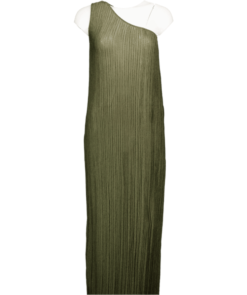 mango green knit dress MANGO Olive Green Green Asymmetric Ribbed Knit Dress UK S