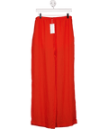 MANGO Orange Straight - leg Crinkled - effect Trousers UK L - Reliked