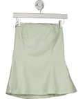 MANGO Pale Green Denim Strapless Flared Top UK M - Reliked