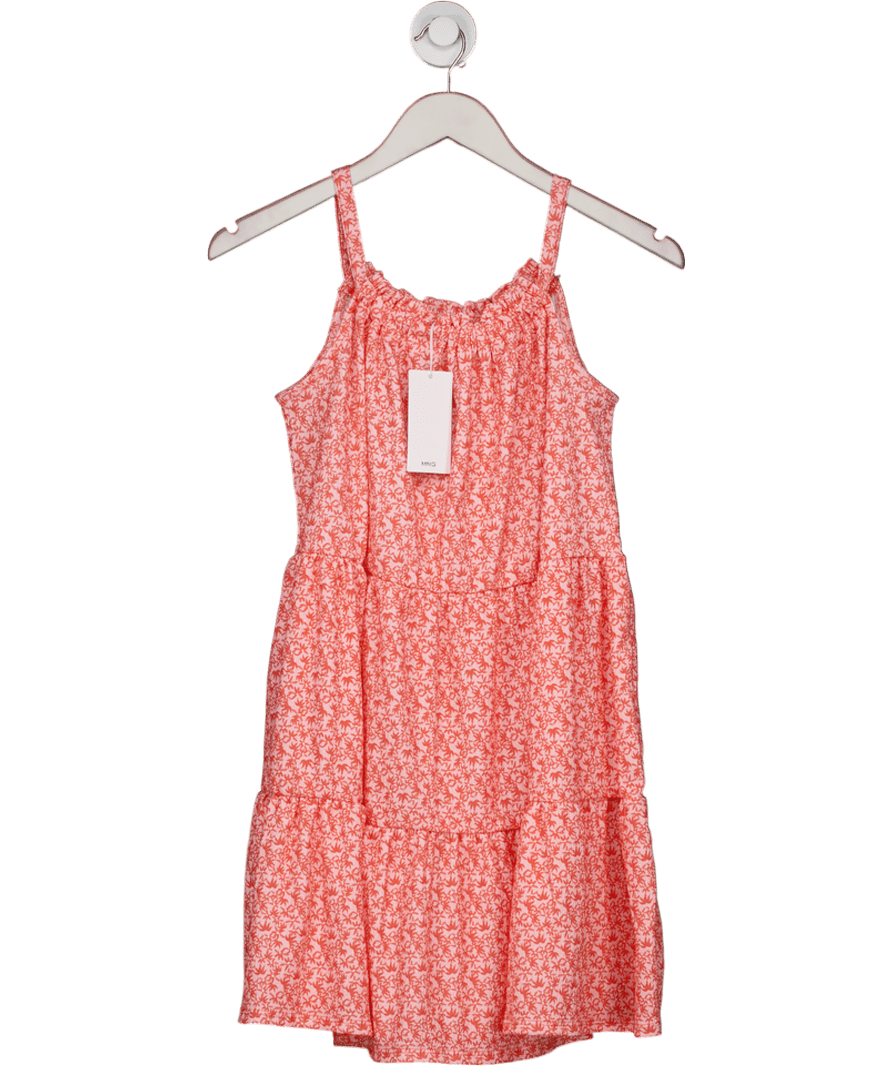 MANGO Pink Ruffled Printed Dress 13 Years - Reliked